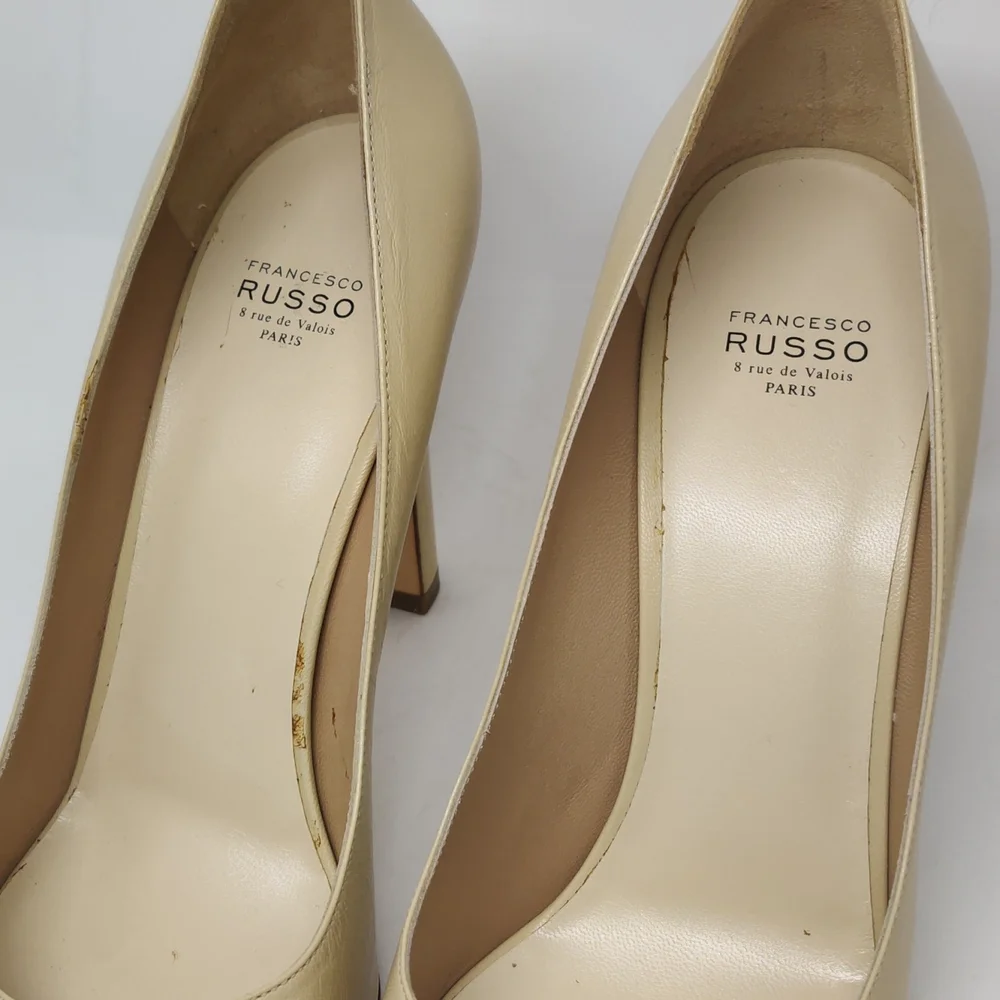 Francesco Russo Round Toe Butter 4.25" High Heel Sz 6 US / 39 IT - Picture 5 of 8